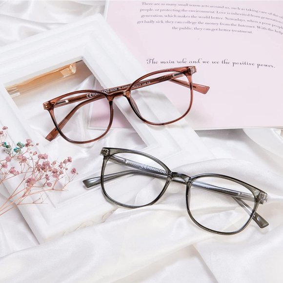 Blue Light Blocking Glasses Fashion Round TR90 Frame Transparent Eyewear